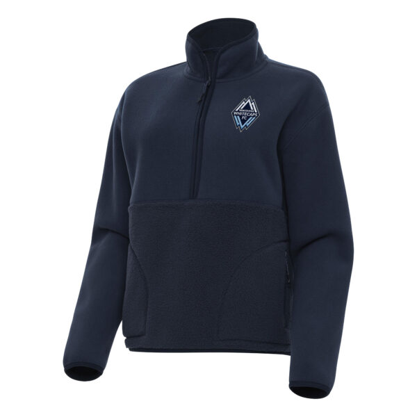Women's Antigua Deep Sea Blue Vancouver Whitecaps FC Figure Half-Zip Sweatshirt