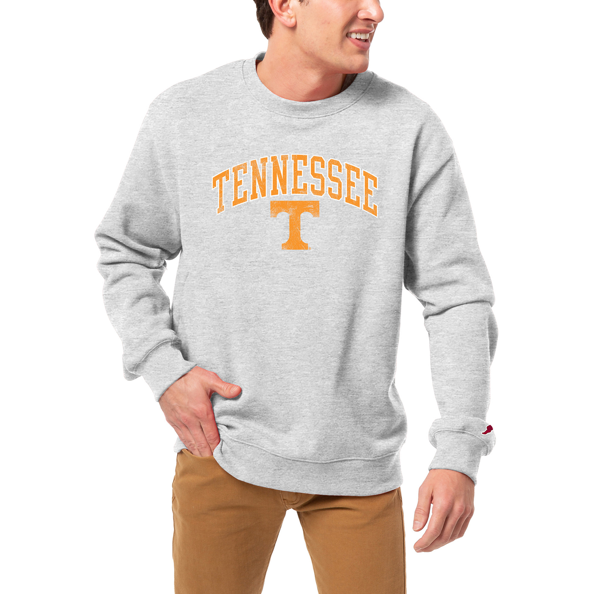 Men's League Collegiate Wear Heather Gray Tennessee Volunteers Essentials 2.0 Fleece Pullover Sweatshirt