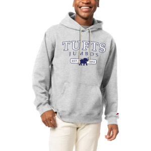 Men's League Collegiate Wear Heather Gray Tufts University Jumbos Essentials 2.0 Fleece Pullover Hoodie