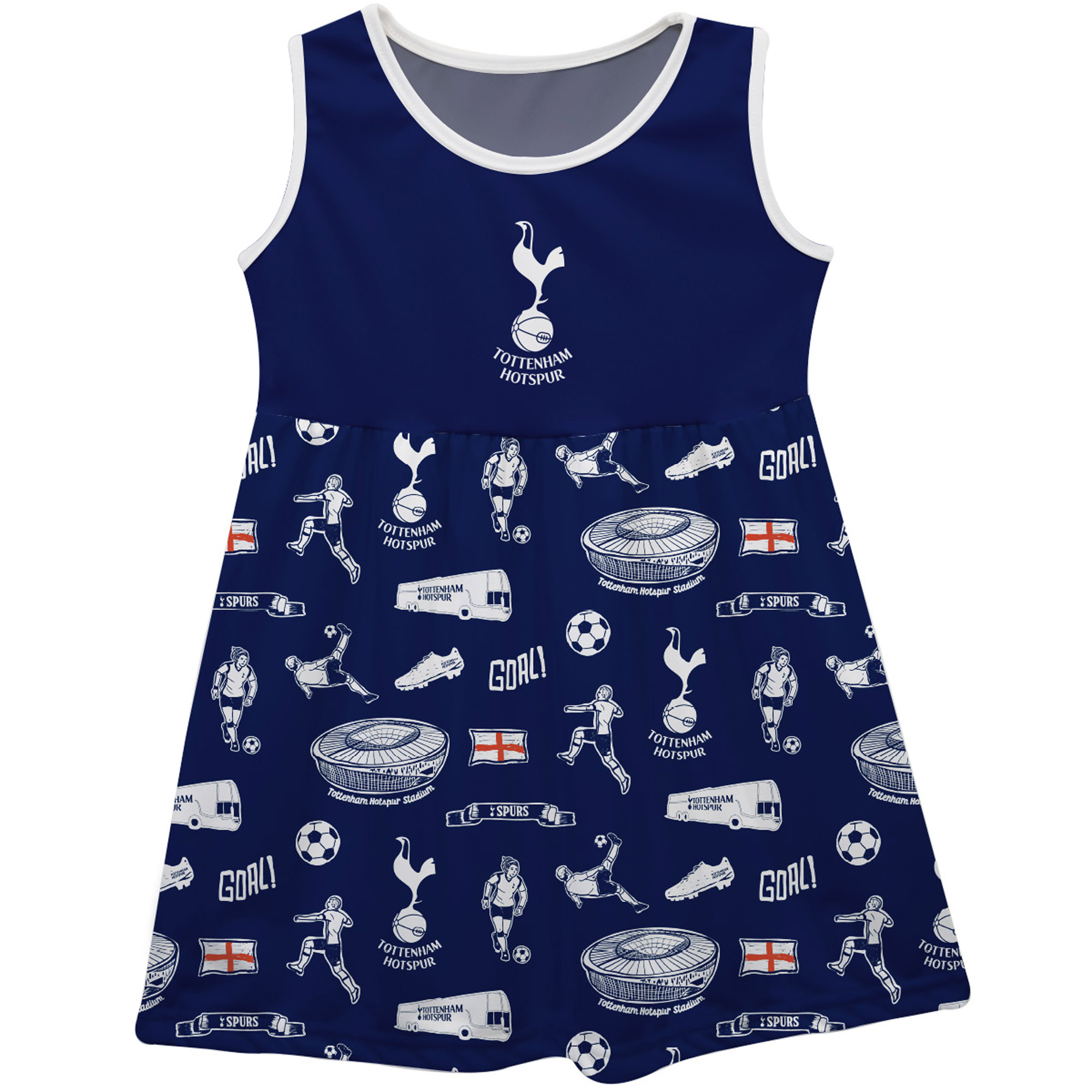 Girls Toddler Vive La Fete Navy Tottenham Hotspur Impressions Artwork Tank Top Dress