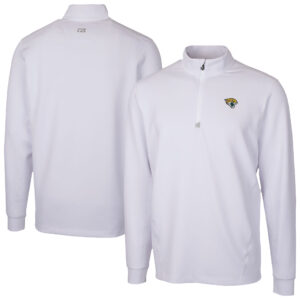 Men's Cutter & Buck  White Jacksonville Jaguars Traverse Stretch Quarter-Zip Top