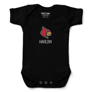 Newborn & Infant Chad & Jake  Black Louisville Cardinals Personalized Team Logo Bodysuit