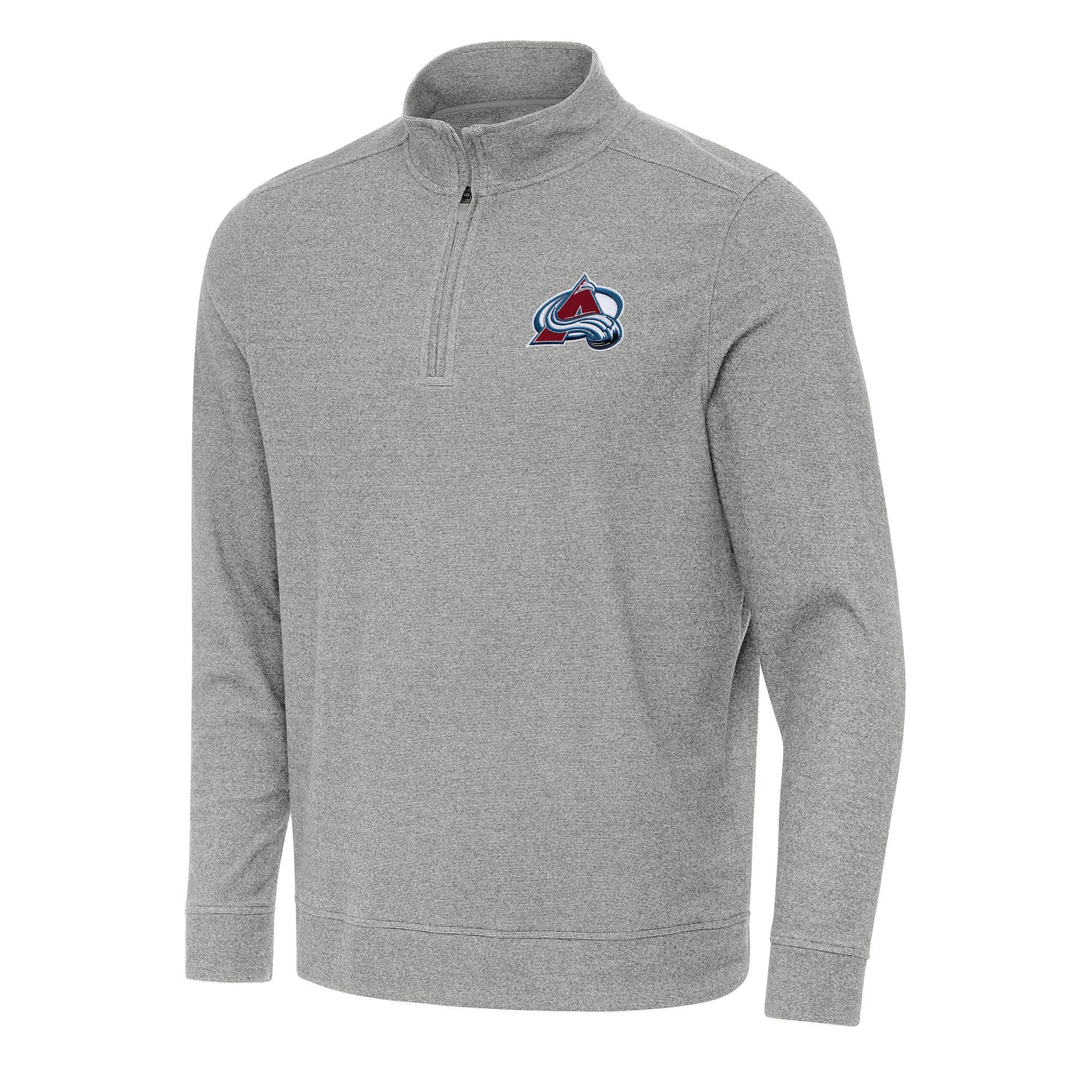 Men's Antigua Heather Gray Colorado Avalanche Subtle Quarter-Zip Sweatshirt