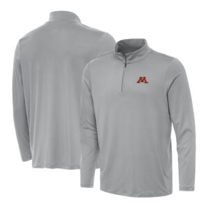 Men's Antigua Gray Minnesota Golden Gophers Reprocess Quarter-Zip Top