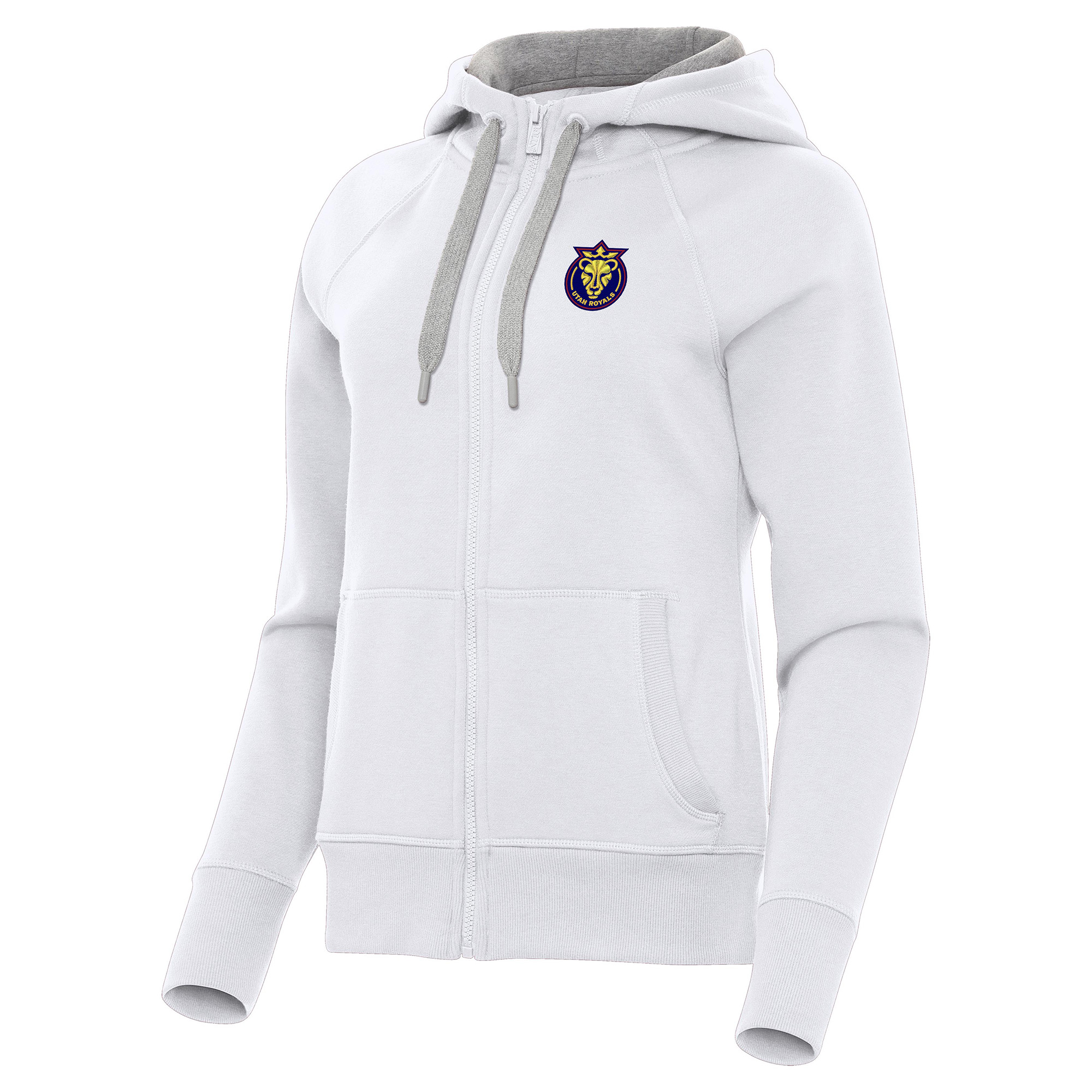 Women's Antigua White Utah Royals Victory Full-Zip Hoodie