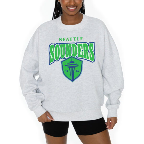 Women's Gameday Couture  Ash Seattle Sounders FC Pitch Pride Pullover Sweatshirt