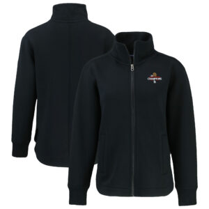 Women's Cutter & Buck Black Los Angeles Dodgers 2024 World Series Champions Roam Eco Full-Zip Tri-Blend Recycled Jacket