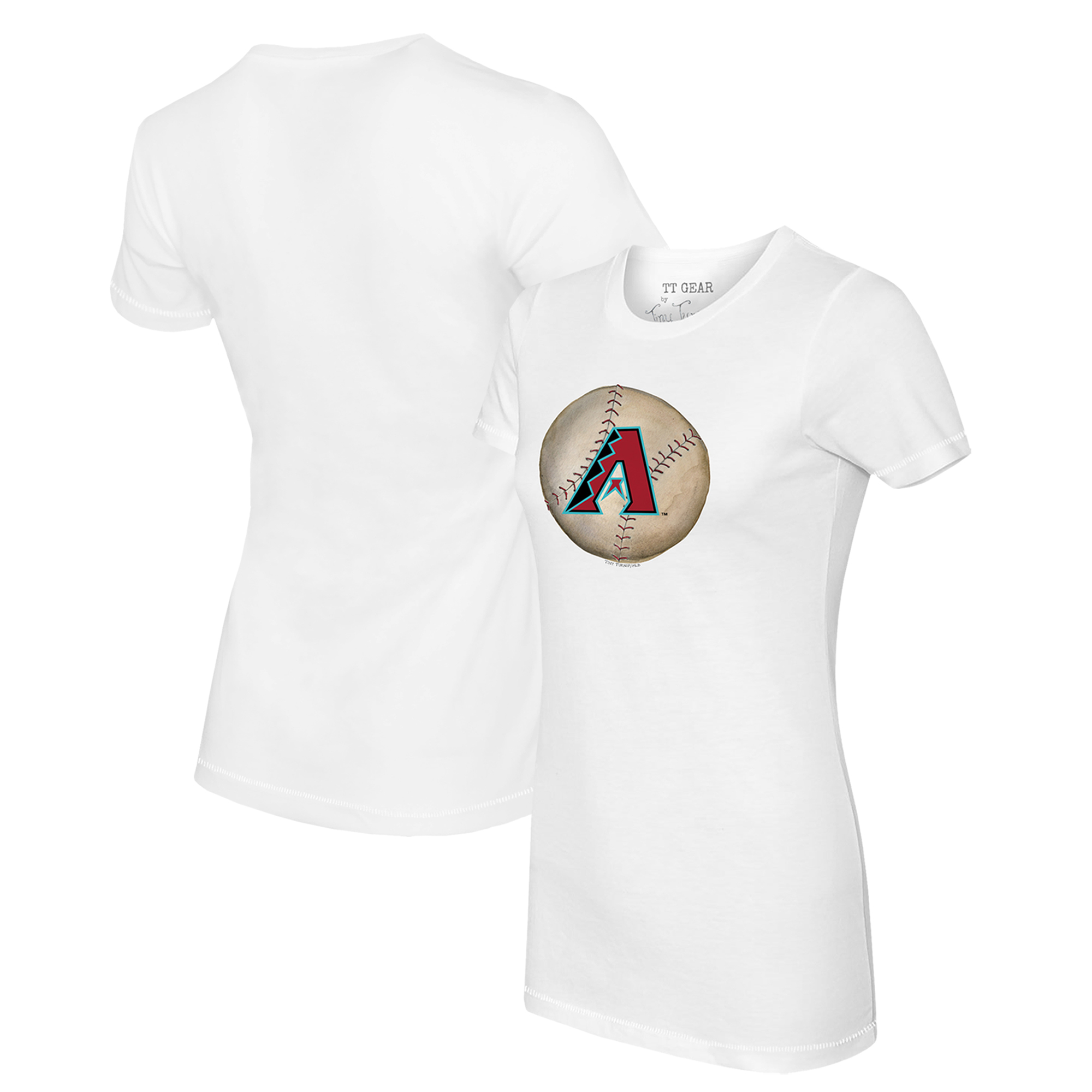 Women's Tiny Turnip White Arizona Diamondbacks Stitched Baseball T-Shirt - Image 2