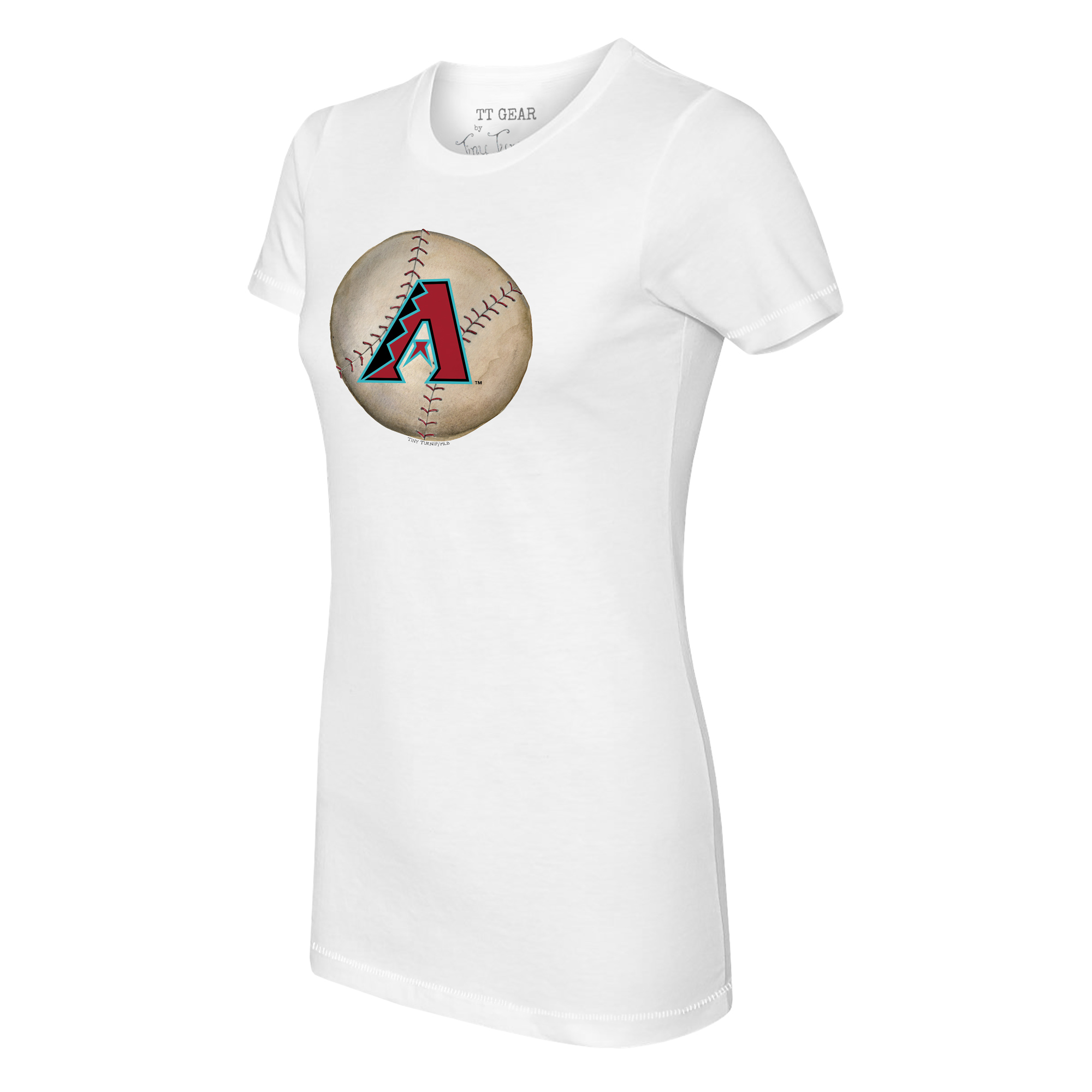 Women's Tiny Turnip White Arizona Diamondbacks Stitched Baseball T-Shirt - Image 6