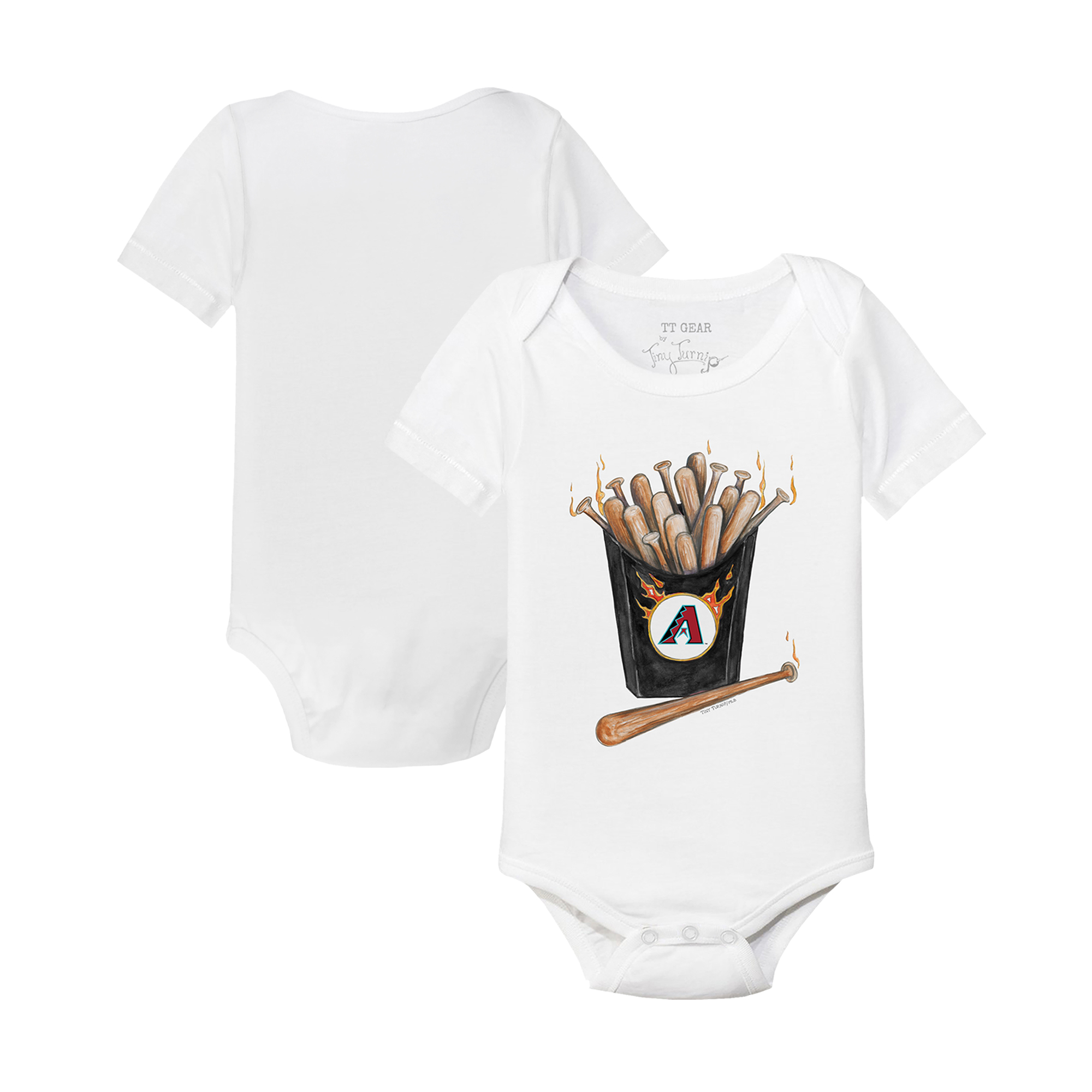 Infant Tiny Turnip White Arizona Diamondbacks Hot Bats Bodysuit - Image 5