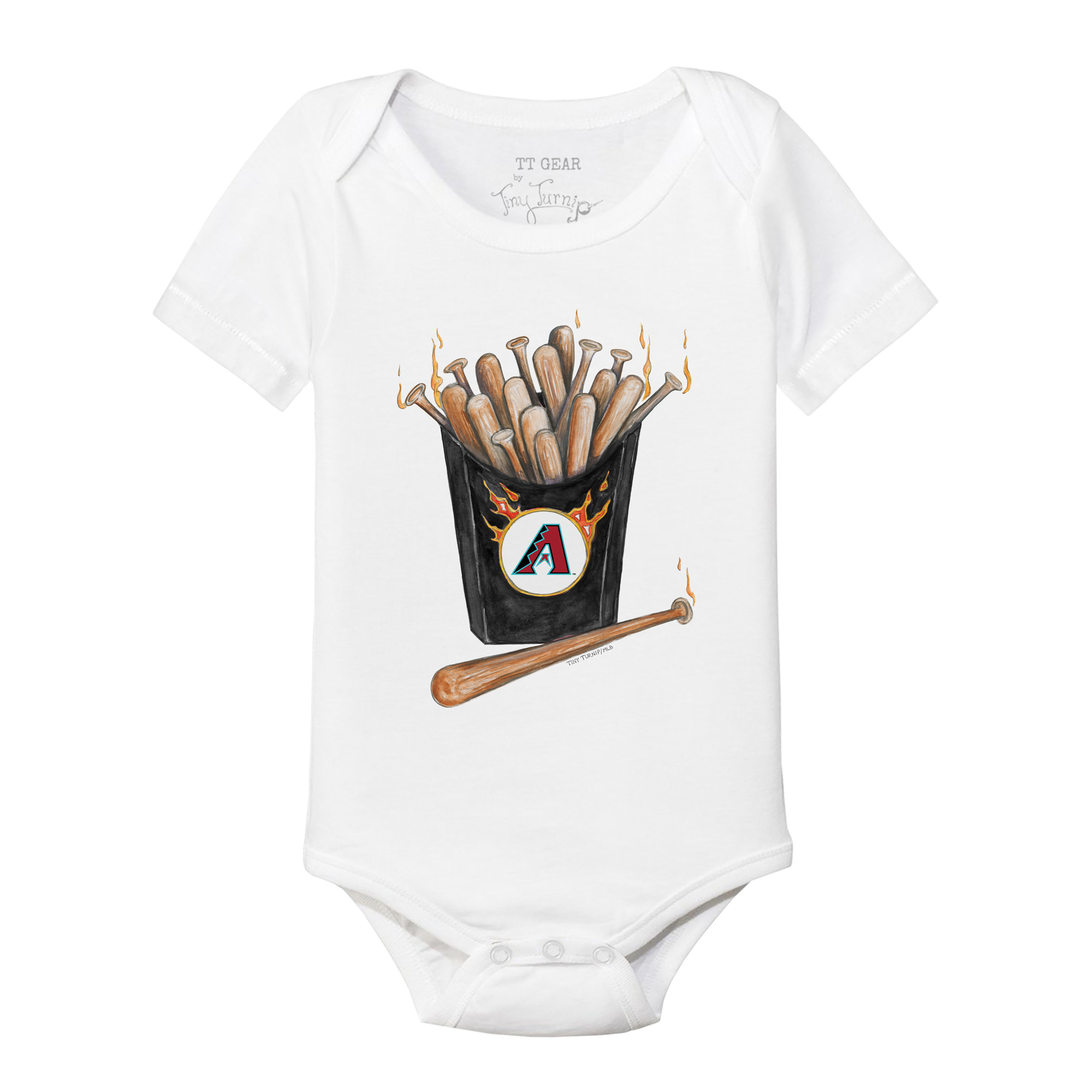 Infant Tiny Turnip White Arizona Diamondbacks Hot Bats Bodysuit - Image 3