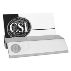 Charlotte 49ers Silver Business Card Holder