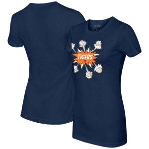 Women's Tiny Turnip Navy Detroit Tigers Baseball Pow T-Shirt