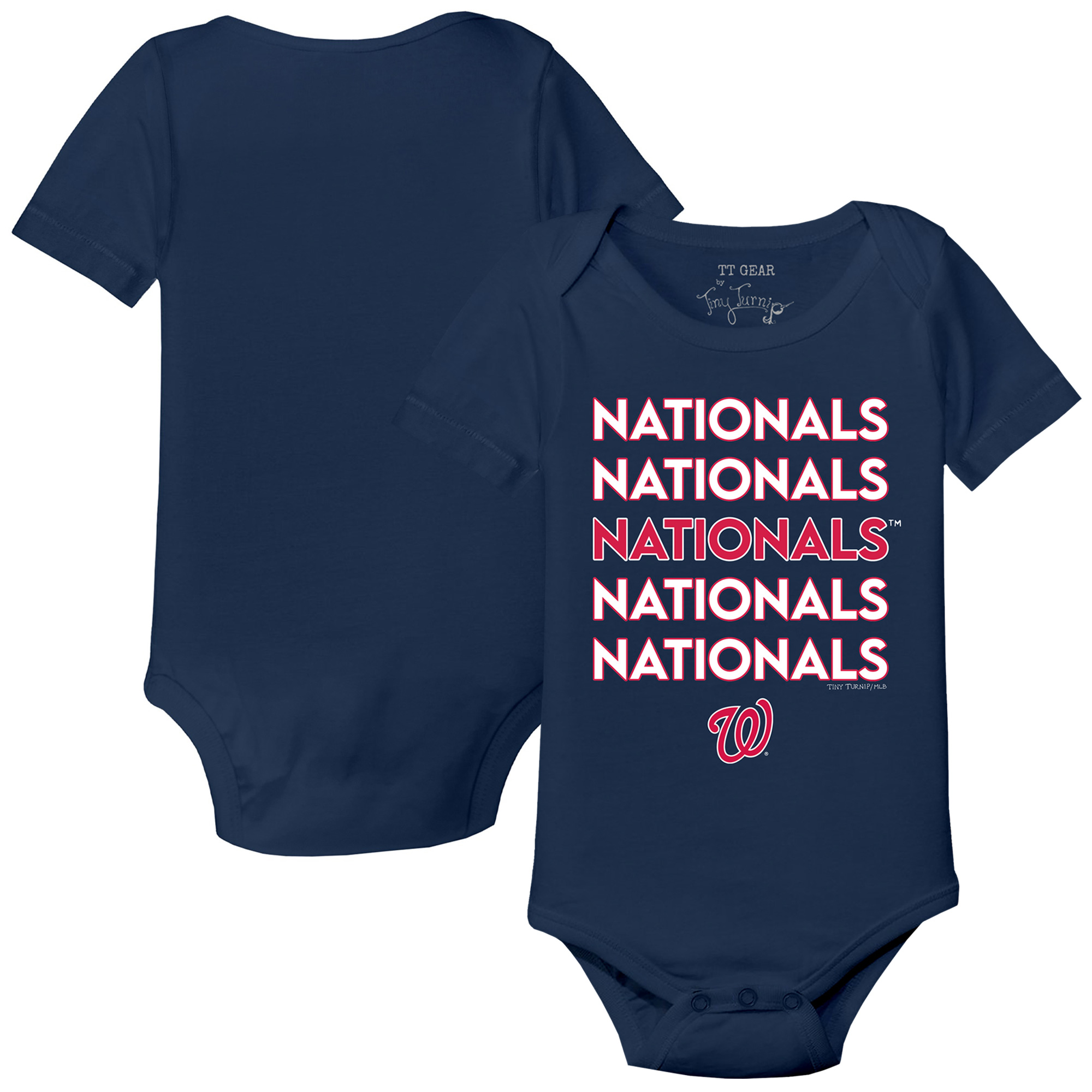 Infant Tiny Turnip Navy Washington Nationals Stacked Bodysuit
