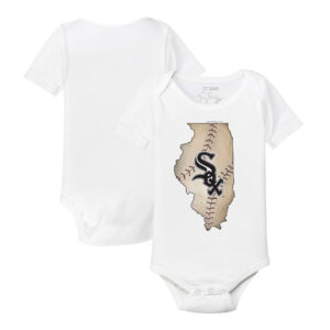 Infant Tiny Turnip White Chicago White Sox State Outline Bodysuit