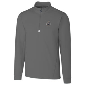 Men's Cutter & Buck Gray Utah State Aggies Big & Tall College Vault Traverse Quarter-Zip Pullover Jacket