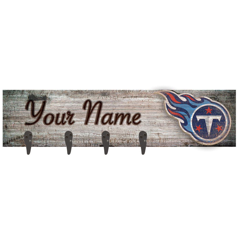 Tennessee Titans 24" x 6" Personalized Mounted Coat Hanger - Image 2