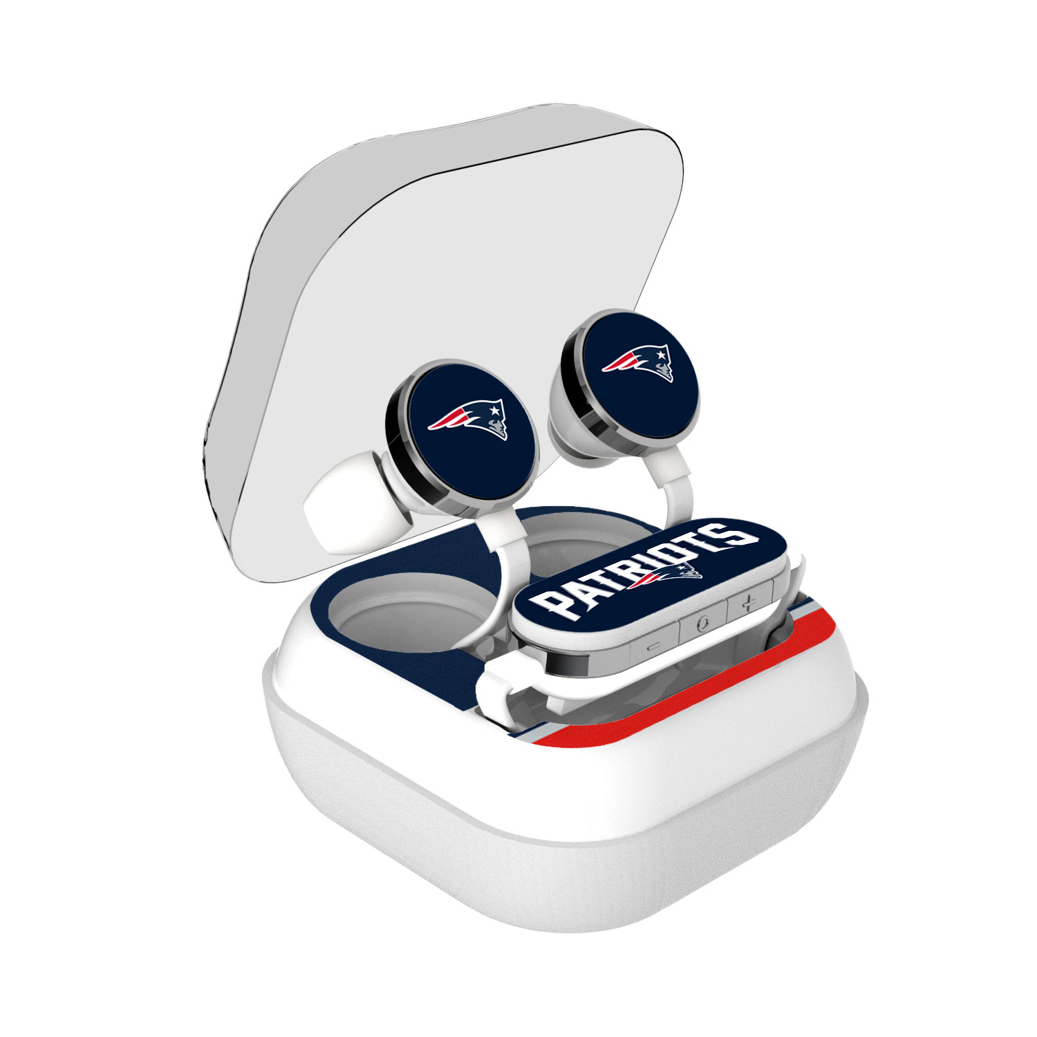 New England Patriots Stripe Design Wireless Earbuds