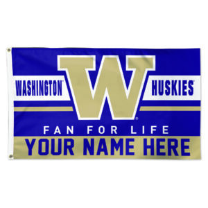 WinCraft Washington Huskies Personalized 3' x 5' One-Sided Deluxe Flag