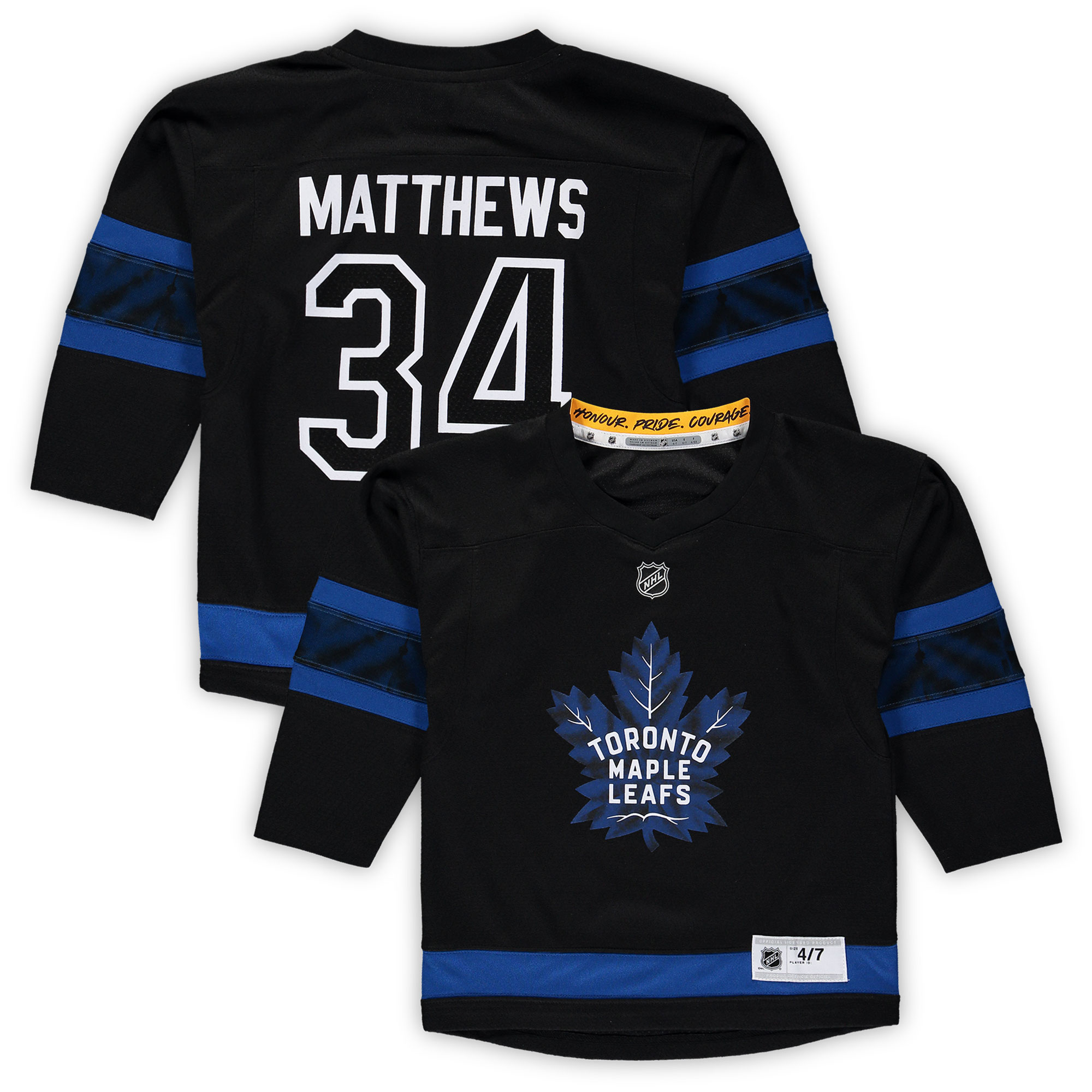 Preschool Auston Matthews Black Toronto Maple Leafs Alternate Replica Player Jersey - Image 2