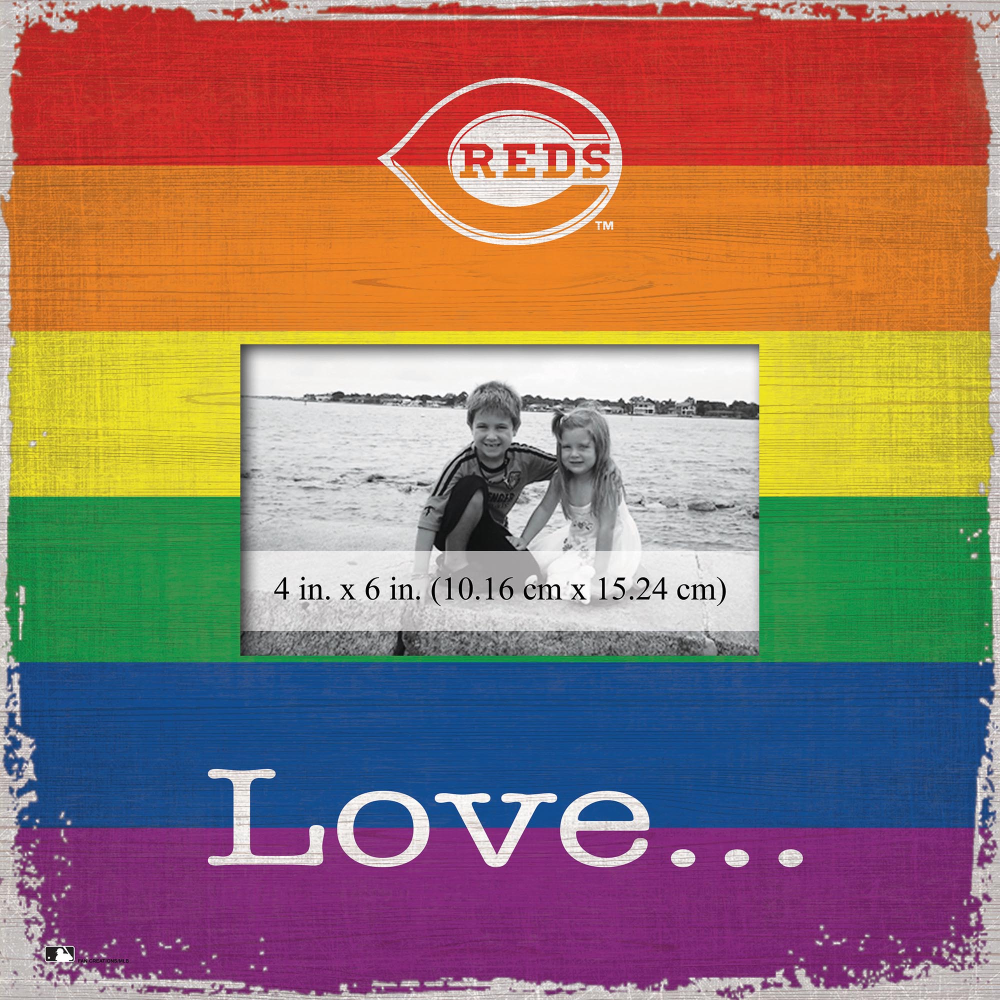 Cincinnati Reds 10'' x 10'' Love Pride Frame