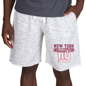 Men's Concepts Sport White/Charcoal New York Giants Alley Fleece Shorts