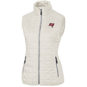 Women's Cutter & Buck Cream Tampa Bay Buccaneers Rainier PrimaLoft Eco Full-Zip Vest