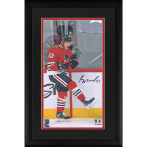 Philipp Kurashev Chicago Blackhawks Autographed Framed 10'' x 18'' Goal Celebration Photograph - Limited Edition of 23