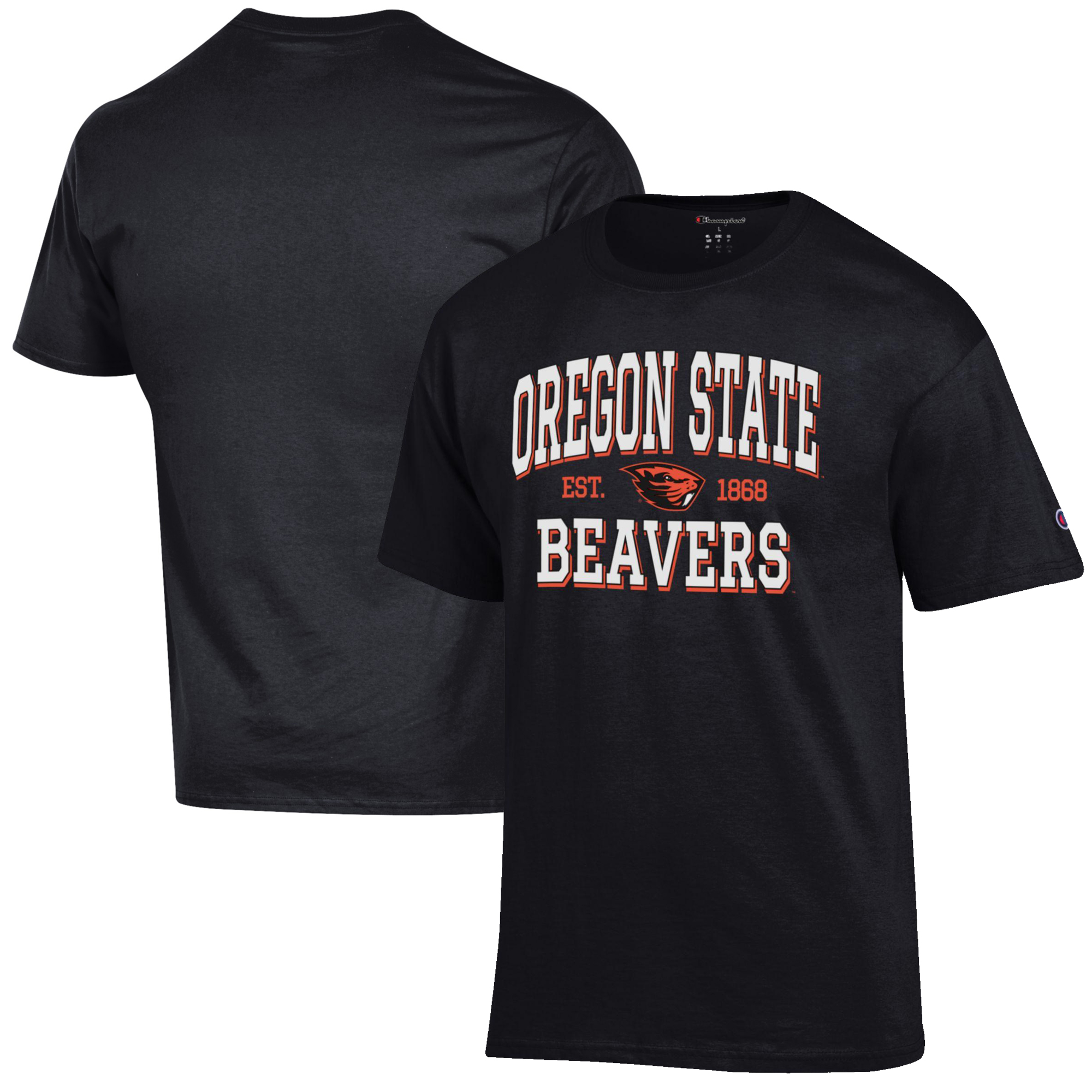 Men's Champion Black Oregon State Beavers Est. Date Jersey T-Shirt - Image 2
