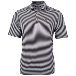 Men's Cutter & Buck Black Minnesota Vikings Big & Tall Virtue Eco Pique Stripe Recycled Polo