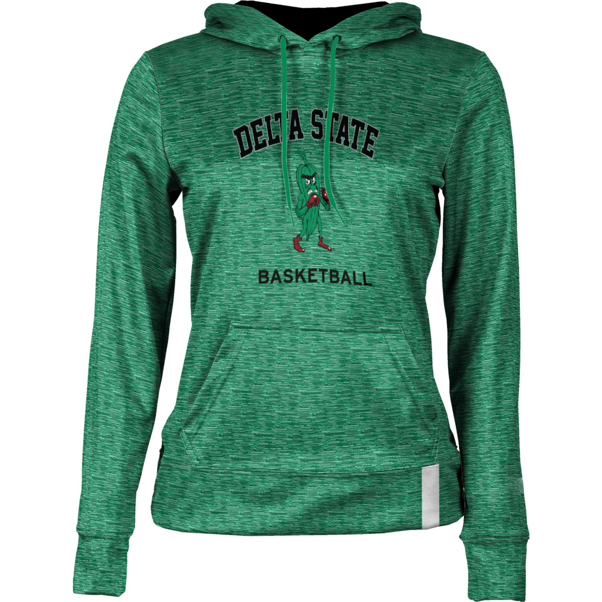 Women's Green Delta State Statesmen Basketball Pullover Hoodie - Image 3