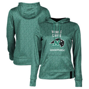 Women's Green Nichols College Bison Grandparent Pullover Hoodie