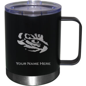 Black LSU Tigers 12oz. Personalized Stainless Steel Lowball with Handle