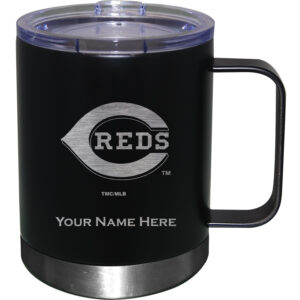 Black Cincinnati Reds 12oz. Personalized Stainless Steel Lowball with Handle