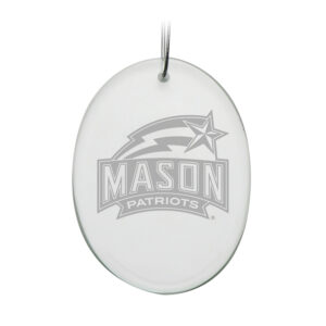 George Mason Patriots 2.75'' x 3.75'' Glass Oval Ornament