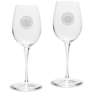 Roger Williams University 12oz. 2-Piece Luigi Bormioli Titanium White Wine Glass Set