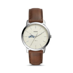 Fossil Mount St. Mary's Mountaineers The Minimalist Brown Leather Watch