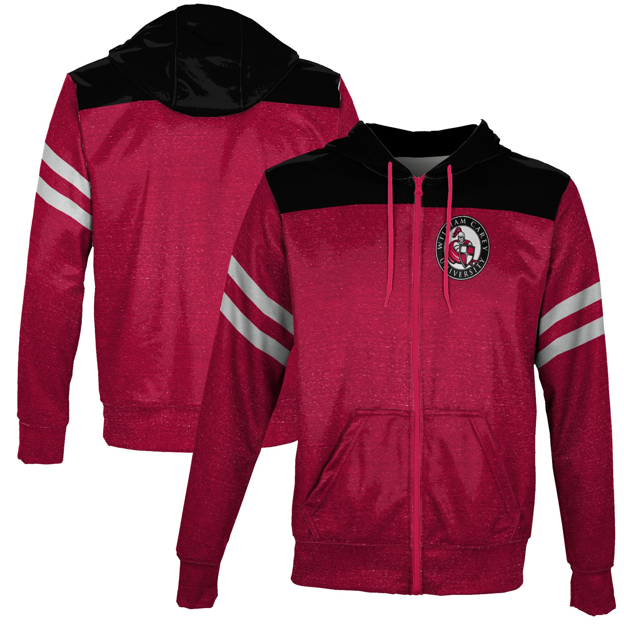 Men's Red William Carey Crusaders Full-Zip Hoodie