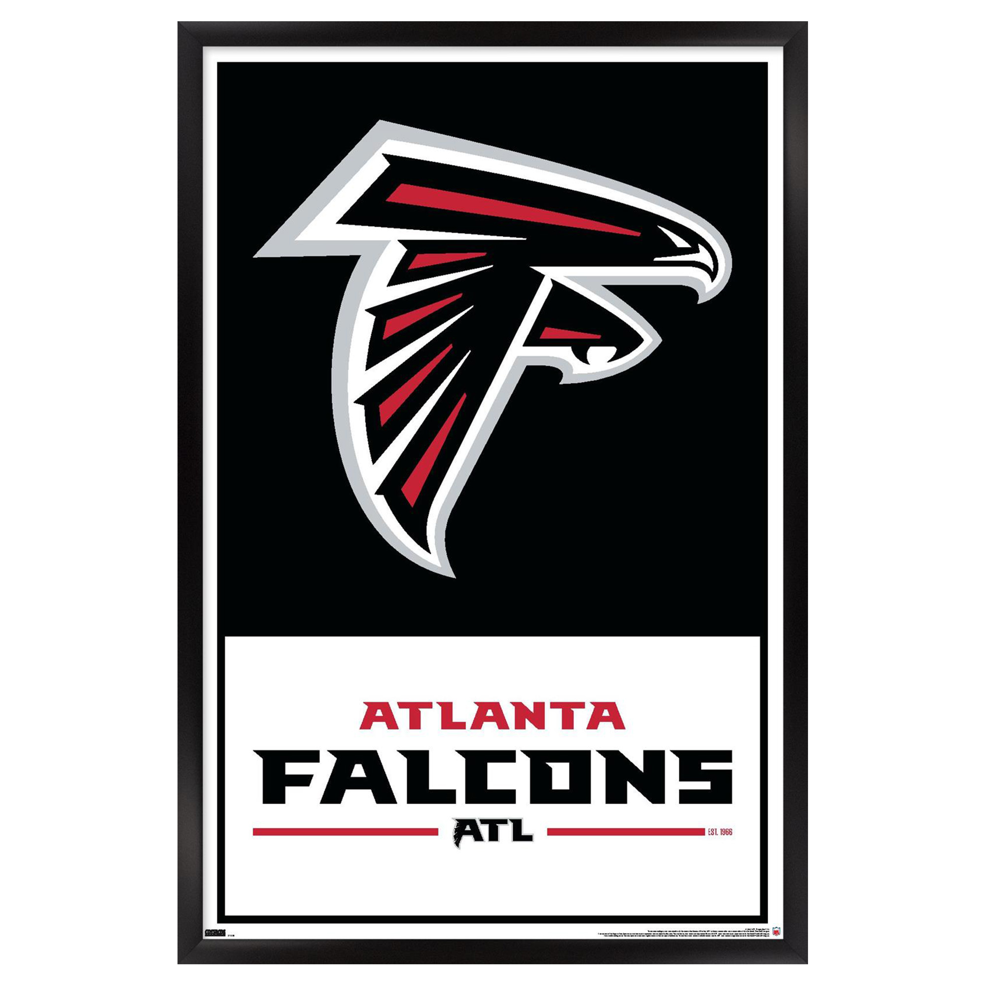 Atlanta Falcons 24.25'' x 35.75'' Framed Leagues Logo Poster - Image 2
