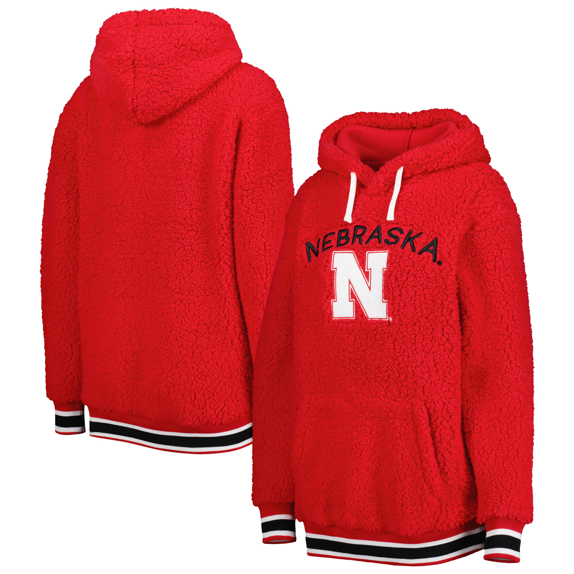 Women's G-III 4Her by Carl Banks Scarlet Nebraska Huskers Game Over Sherpa Pullover Hoodie - Image 2
