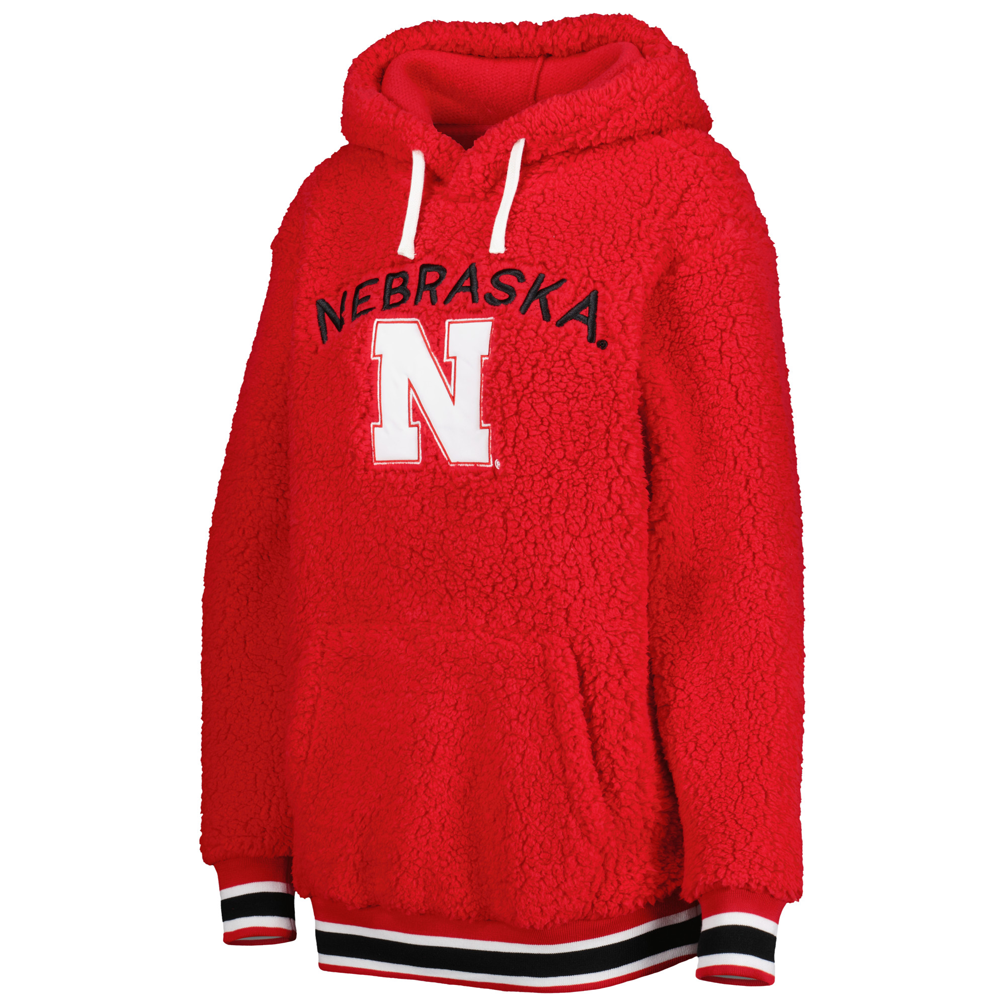 Women's G-III 4Her by Carl Banks Scarlet Nebraska Huskers Game Over Sherpa Pullover Hoodie - Image 3