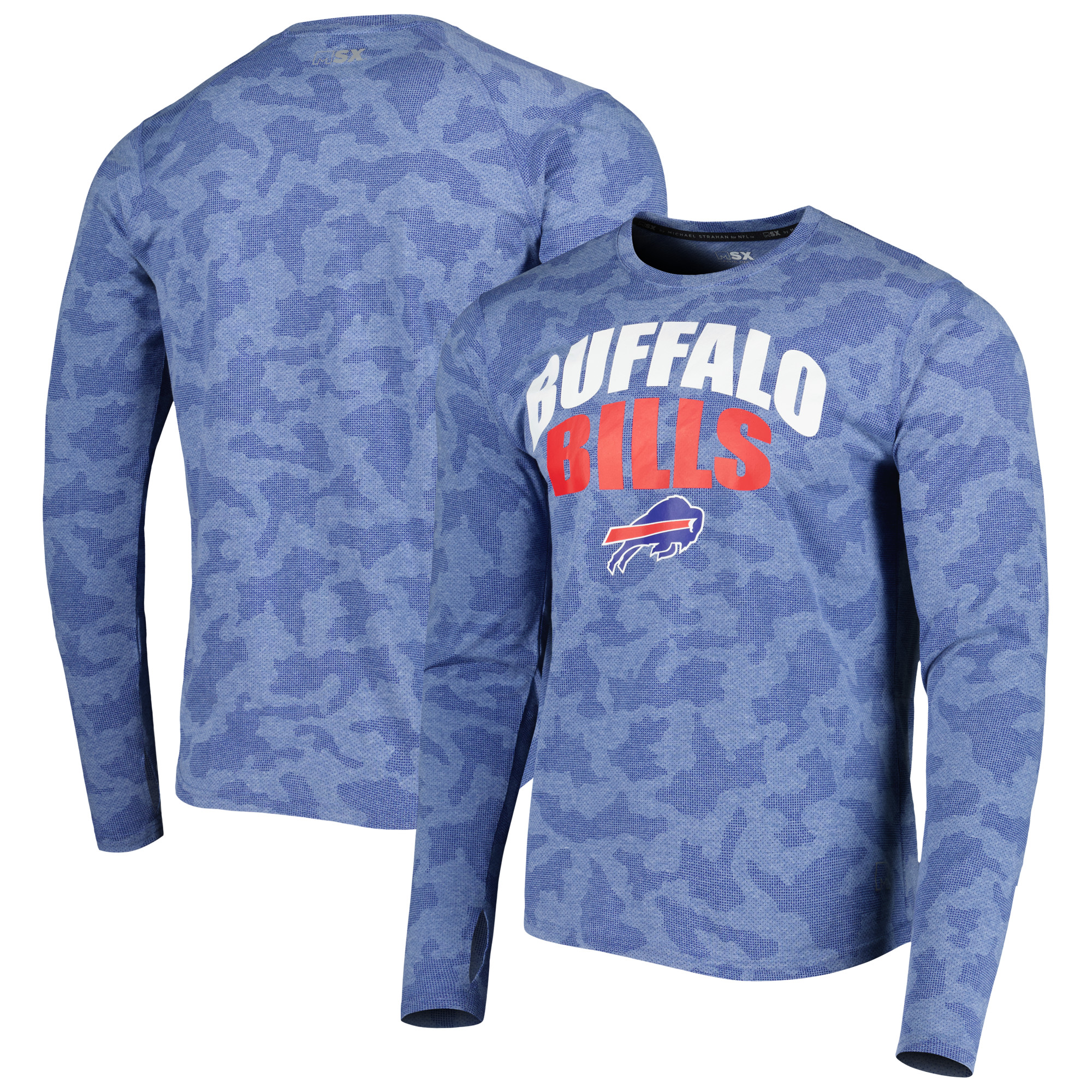 Men's MSX by Michael Strahan Royal Buffalo Bills Performance Camo Long Sleeve T-Shirt