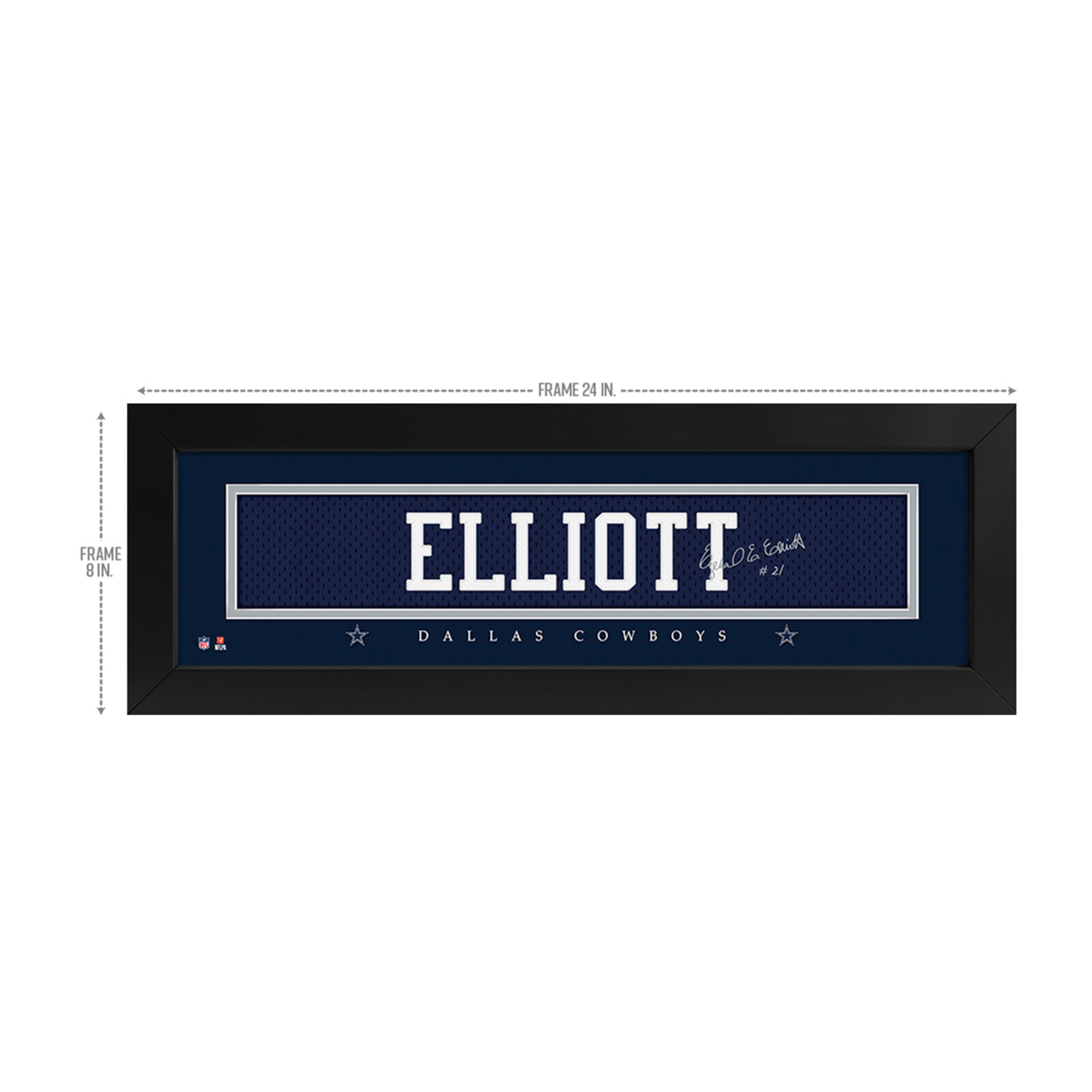 Imperial Ezekiel Elliott Dallas Cowboys 8'' x 24'' Framed Signature Name Plate - Image 4
