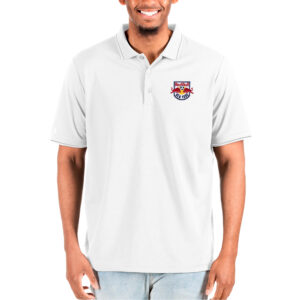 Men's Antigua White New York Red Bulls  Solid Pique Polo