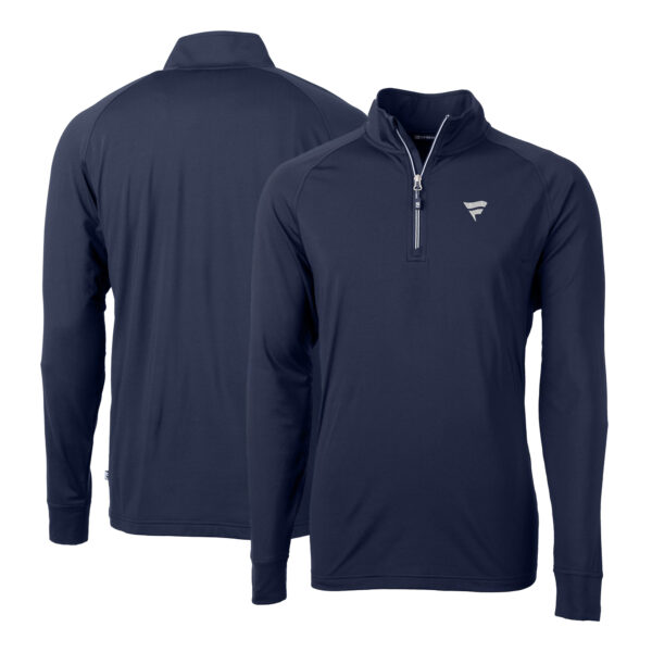 Men's Cutter & Buck Navy Fanatics Corporate Adapt Eco Knit Stretch Recycled Quarter-Zip Pullover Top