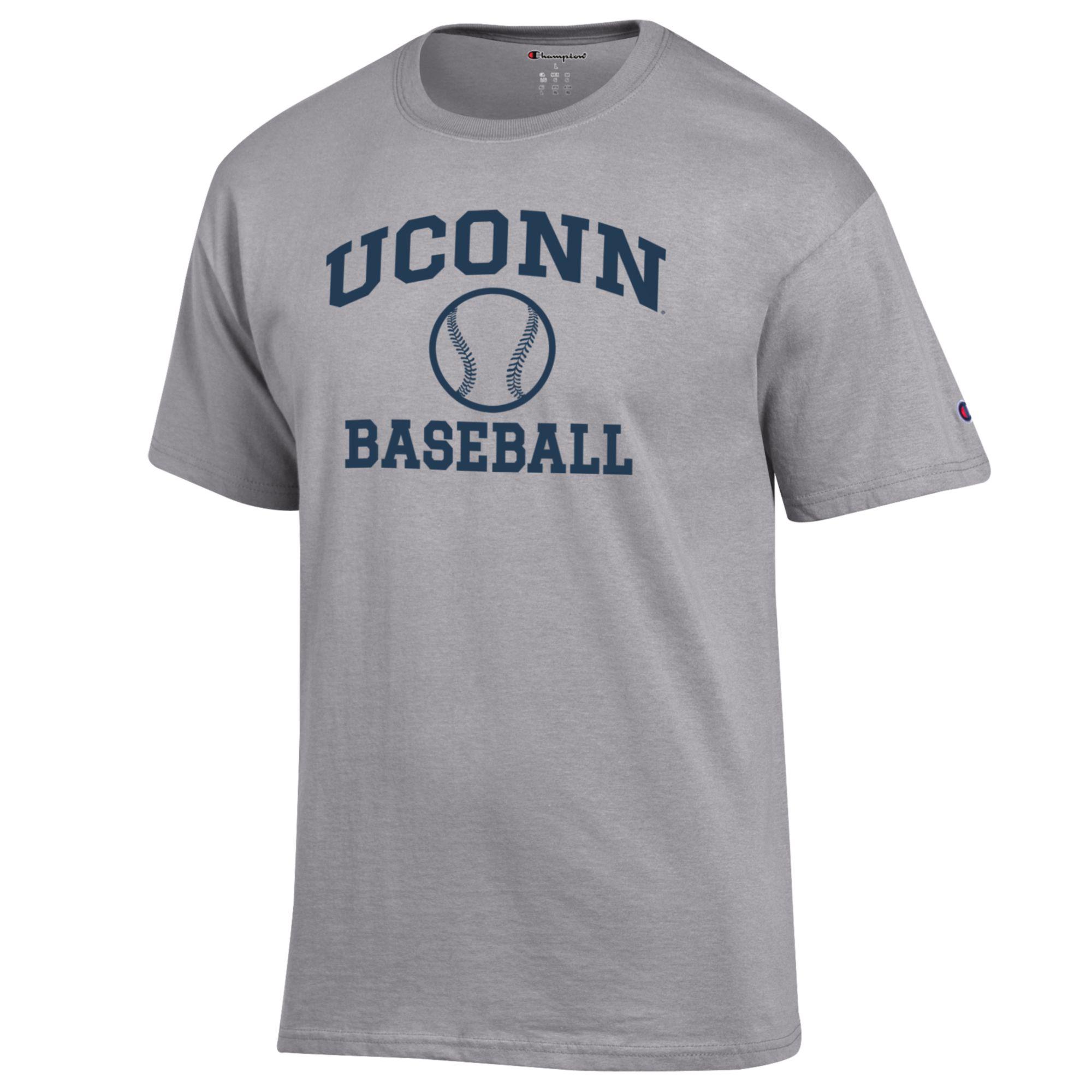Men's Champion Gray UConn Huskies Baseball Icon T-Shirt - Image 5