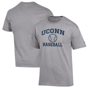 Men's Champion Gray UConn Huskies Baseball Icon T-Shirt