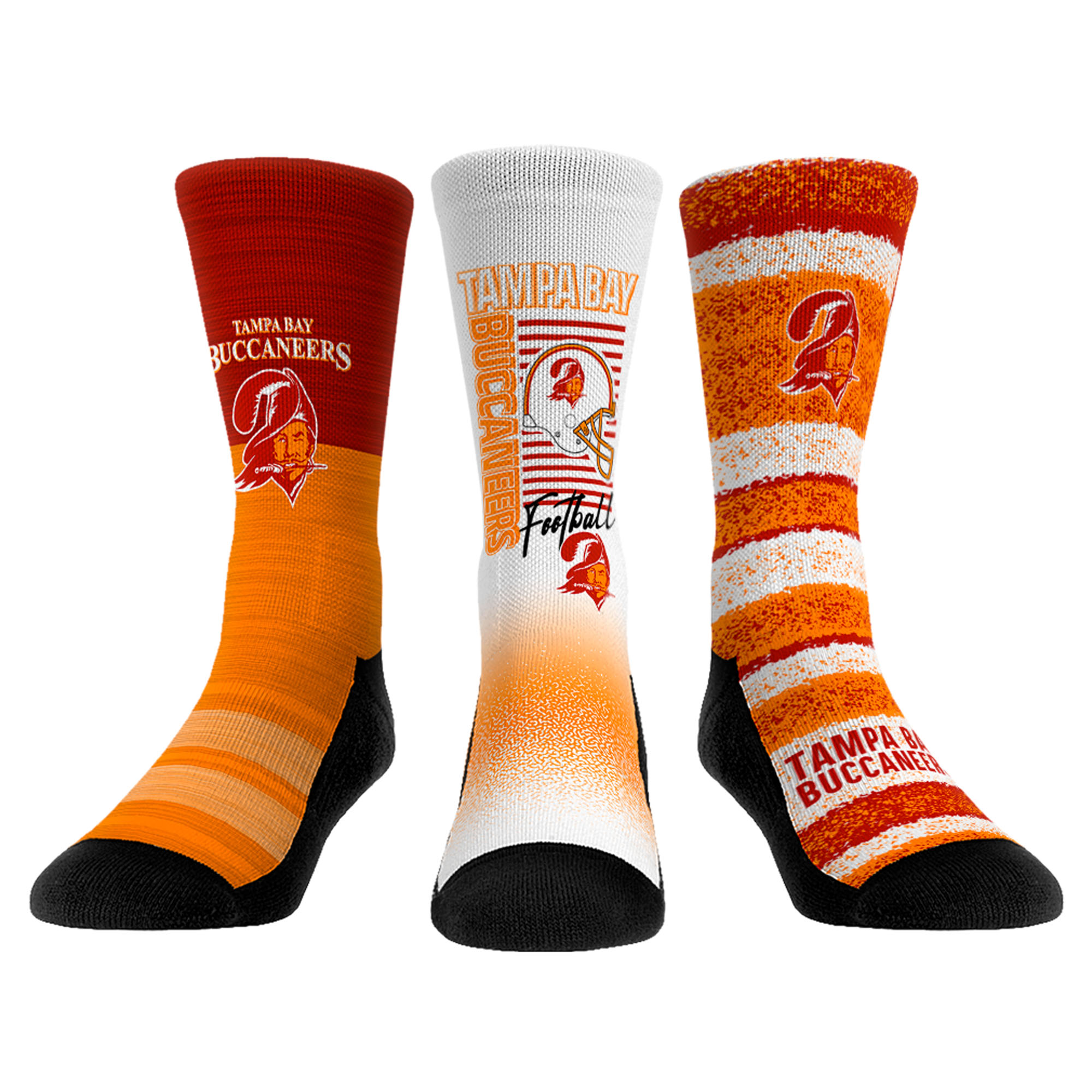 Youth Rock Em Socks Tampa Bay Buccaneers Throwback Three-Pack Crew Sock Set