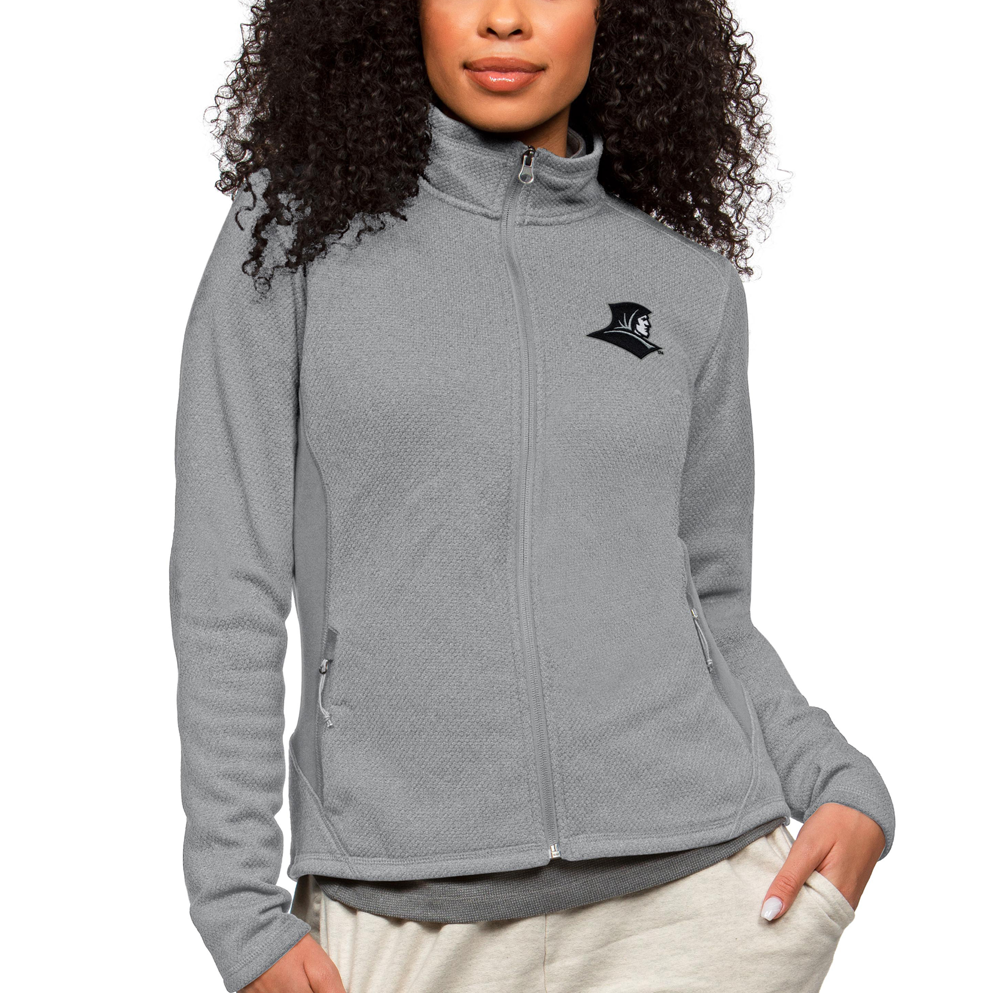 Women's Antigua Heather Gray Providence Friars Course Full-Zip Jacket