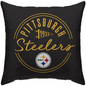 Pittsburgh Steelers 18'' x 18'' Script Circle Duck Cloth Décor Pillow Cover